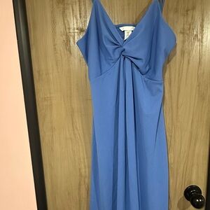 H&M Blue Asymmetrical Draping Maxi Dress